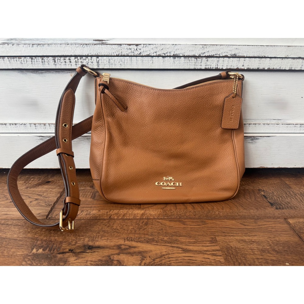 Coach Ellie File Crossbody Purse Saddle Brown Gold Hardware C1648